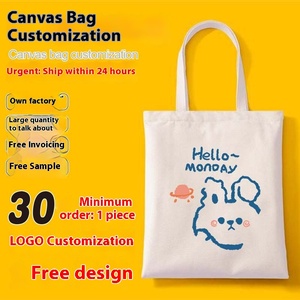 Large-Capacity DIY Creative Tote Canvas Bag Custom Logo Student Shopping Portable Backpack for Personalized Promotion