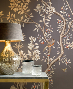 Carta da Parati Murale 3D Personalizzata con Motivi Chinoiserie di Fiori e Uccelli, Design Dipinto a Mano in Stile Cinese, Adesivo Murale - Product Image 1