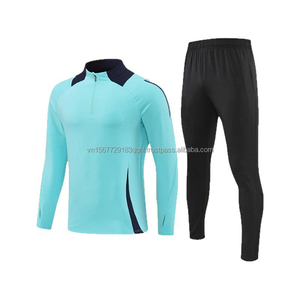 Teenagers Autumn Winter Printed Long Sleeve Football Jersey Training Wear Sports Suit Half-Zip Club Jersey 100% Polyester - Product Image 5