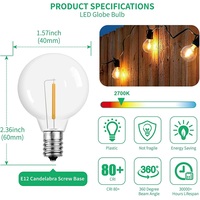 Impermeable vacaciones jardín boda decoración EE. UU. Enchufe E12 G40 Edison bombilla 15M 48ft LED festón cadena Luz