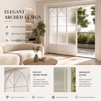 Porte coulissante en verre pour cloison intérieure, cadre fin moderne de luxe, isolation acoustique, alliage d'aluminium pour chambre à coucher
