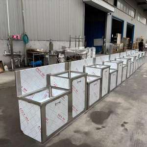 Évier en acier inoxydable 304, autoportant, pratique, pour cuisine commerciale, panier d'égouttage, rectangulaire, <span class=keywords><strong>style</strong></span> tablier, avec couvercle frontal - Product Image 2