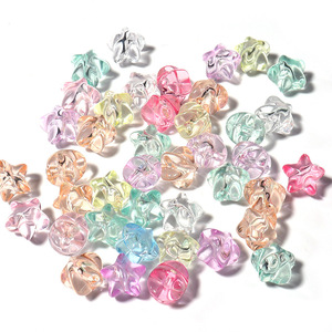 Vente en gros de perles transparentes pentagramme en acrylique de couleur printanière, style féerique, accessoires de bricolage, matériaux faits à la main - Product Image 5