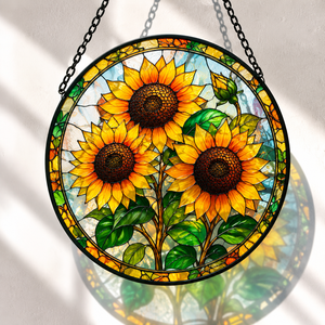Acchiappasole Premium 7.5'' Eco-friendly in Vetro Colorato Stile Art Déco Girasole, Proiettore Arcobaleno per Matrimoni, Natale, Casa e <span class=keywords><strong>Giardino</strong></span> - Product Image 2