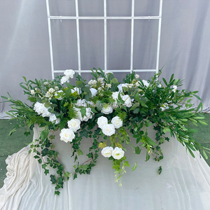 Promise Greeney y White Rose Flower Runner Corredor de flores artificiales Decoración de la boda - Product Image 3