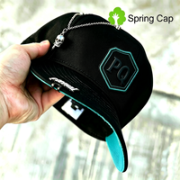 Casquettes Visera Courbeée Marque Privée avec Chaîne Décorative, Broderie 3D en Relief à 6 Panneaux, Fermeture Arrière Ajustable pour Adultes