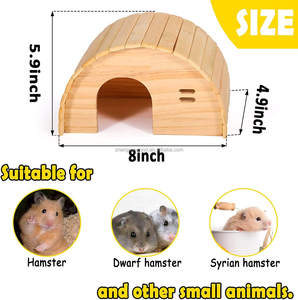 Maison pour petits animaux en bois véritable massif écologique Design novateur pour <span class=keywords><strong>hamster</strong></span> et cobaye cachette pour animaux de compagnie - Product Image 3