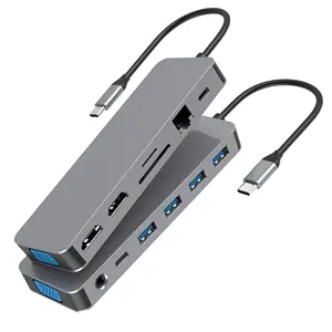 Factory price Custom 13 ports USB-C HUB docking station USB C hub adapter splitter