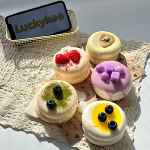 Luckykoo Wholesale <b>Little</b> <b>Red</b> Book Inspired Strawberry Soufflé Mousse Cake Squishy Soft EVA Stress Relief Toy with Slow Rebound - Product Image 2