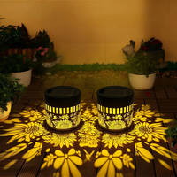Lampes solaires murales RGB Mandala à changement de couleur, applique murale en métal, étanche, décorative pour jardin extérieur