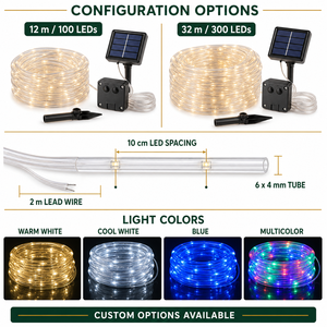 Luces LED <span class=keywords><strong>Solares</strong></span> en Tira, 12 m 100 LEDs o 32 m 300 LEDs, 8 Modos para Decoración Exterior, Venta al Por Mayor - Product Image 5