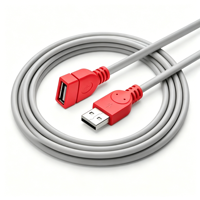 Cable de Extensión USB 2.0 Macho a Hembra, 480 Mbps, Cable de Datos Macho a Hembra con Cubierta de PVC, Longitud Personalizada para Impresora, Teclado, Ratón