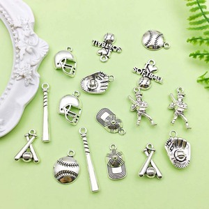 Pendentifs en alliage d'argent antique, série baseball, formes variées, pour la fabrication de bracelets, accessoires de bijoux DIY - Product Image 4