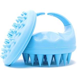 Eco-friendly Fashion Wet Dry Silicone Tooth Shampoo HairBrush Head Massage Scalp Cleaning Bamboo Handle Bath Hair <b>Brush</b> for Home - Product Image 1
