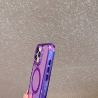 Clair Sans Fil Charge Téléphone étui pour iphone 11 12 13 14 15 16 Pro Max PC + TPU Bling Armure Antichoc Transparent Couverture Magnétique