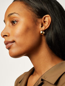 Boucles <span class=keywords><strong>d</strong></span>'oreilles en acier inoxydable 316 plaqué or de luxe, lisses, en forme de <span class=keywords><strong>globe</strong></span> stéréoscopique, pour femmes - Product Image 6