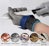 Gants en maille d'acier inoxydable 316L de qualité alimentaire, résistants aux coupures de niveau ANSI A9, gants de travail en maille