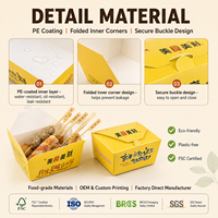 Boîte à lunch biodégradable en papier kraft recyclé, résistante à la graisse, pour services de restauration, OEM/ODM disponible