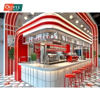 Solution clé en main pour café, présentoirs de vente au détail, fournisseur ODM, plexiglas LED, magasin de vente au détail de café