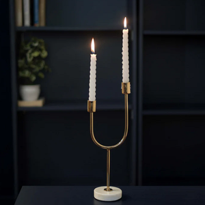 High Quality Gold Plated <b>Brass</b>/Aluminum Dual <b>Candle</b> <b>Holder</b> Home Christmas Decor Tabletop Luxury Look Handmade Durable - Product Image 1