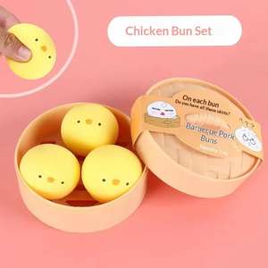 Jouet en plastique rouge simulé Char Siu Bao, jouet moelleux <span class=keywords><strong>à</strong></span> rebond lent, sans BPA, pour le soulagement du stress et le jeu sensoriel - Product Image 3