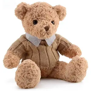 Oso de peluche de alta calidad para niños, suéter suave, marrón, oso de peluche personalizado, oso de peluche