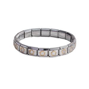 Bracelet modulaire italien en alliage de zinc, élastique, à assembler soi-même, unisexe, chaîne à maillons tendance - Product Image 5
