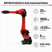 BORUNTE BRTIRUS1820A Robot industriel à 6 axes, bras robotisé 20 kg 1800 mm, robot d'asservissement CNC, pince personnalisée, chargement de pièces métalliques, précision 0,05 mm