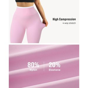 FOXA Leggings de sport taille haute pour femme, pantalon de yoga avec poche, en spandex et polyester - Product Image 6