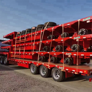 Remorque de camion utilitaire lourd multi-essieux à plateau plat pour le transport de marchandises surdimensionnées - Product Image 1
