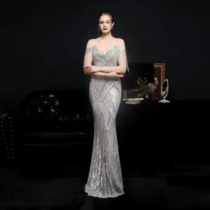 Sequin Fishtail Vestido Desempenho Celebridade Evento Banquete Etiqueta Ouro Luxo Evening Vestido Prom Dresses