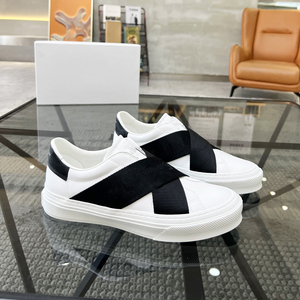 Baskets blanches à enfiler avec bande élastique, bout rond, tige synthétique, semelle extérieure en caoutchouc, chaussures de marche toutes saisons - Product Image 5