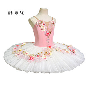Tutú <span class=keywords><strong>de</strong></span> Ballet <span class=keywords><strong>de</strong></span> Seda con Flores Rosas, Falda <span class=keywords><strong>de</strong></span> Tul, Disfraz Profesional para Mujeres Adultas, para Presentaciones, Competencias y Ensayos <span class=keywords><strong>de</strong></span> <span class=keywords><strong>Danza</strong></span> - Product Image 3