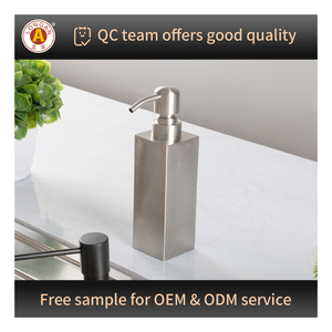 Dispenser <span class=keywords><strong>di</strong></span> Sapone Liquido Quadrato in Acciaio Inox da 250ml, Design Moderno ed Ecologico per Bagno Familiare, Hotel e Cucina - Product Image 1