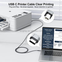 Kabel Printer Profesional USB Type-C ke USB B 2.0 Nylon PVC TPE Braided 480Mbps untuk Pencetakan & Pemindaian Kantor