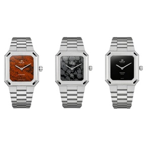 Montre mécanique automatique minimaliste carrée personnalisée OEM ODM, luxe, cadran en agate rouge naturel, montre vintage, acier inoxydable, saphir - Product Image 3