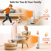 Ventilateur tour sans pales transfrontalier avec télécommande, tête oscillante, pour bureau, 18 pouces, ventilateur de table, économe en énergie, refroidissement et chauffage