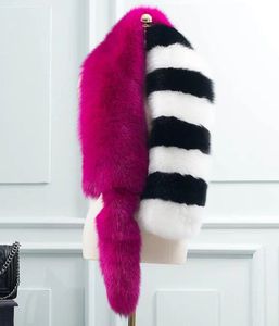 Y.<span class=keywords><strong>ROGUSA</strong></span> Marca YR781 Lujo Real Fox Fur Chal Block Color Fur CAPE - Product Image 2