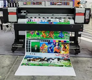 Impresora de vinilo Digital de alta velocidad barata de 1,8 m Impresora plotter de inyección de tinta eco solvente con cabezales simples o dobles