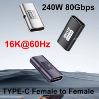 Adaptateur Mini Type C PD3.1 240W Charge Rapide 80 Gbps 16K60Hz USB C Femelle vers USB C Femelle Convertisseur pour PC Ordinateurs Portables Macbook