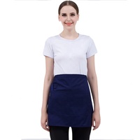Tablier demi-longueur en sergé noir pour hommes femmes pour serveurs hôtels restaurants cafés occidentaux cuisine chef restaurant bar uniformes