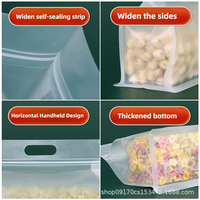 Vente chaude, sachet debout transparent, plastique de qualité alimentaire, sac à fermeture éclair pour l'emballage des collations et des aliments secs