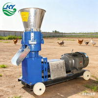 Nouvelle machine à granulés d'aliments pour animaux électrique mobile agricole JKY, capacité élevée de 200 kg/h, tension 220V/380V, taille des granulés personnalisable