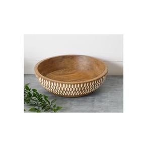 Ensaladera de madera ecológica de alta calidad Embalaje personalizado Pulido con diseño impreso Sostenible y listo para la exportación - Product Image 1