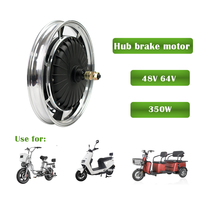 Moteur hub 350w 16 pouces vélo électrique Véhicule de vélos pièces brushless arrière avant Tambour De Frein bldc hub moteur 48v 60V 72V
