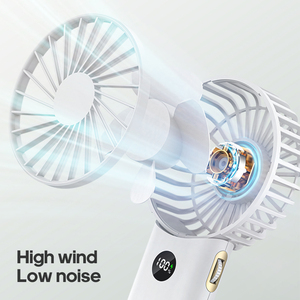 พัดลมมือถือระบบไฟฟ้าขนาด1200มิลลิแอมป์พัดลมแบบชาร์จไฟได้พัดลมแขวน100ความเร็วพัดลมขนาดเล็กพร้อมตะขอแขวนกระเป๋าเป้สะพายหลังกลางแจ้ง - Product Image 4