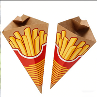 Boîte à chips conique jetable épaissie personnalisée, en forme de tasse, en carton, pliable, pour emballage tridimensionnel