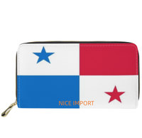 Dompet Panjang Kulit Bermotif Bendera Afrika, Dompet Kulit Berkapasitas Besar, Cocok untuk Wanita, Perjalanan, dan Penggunaan Sehari-hari