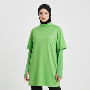 Chándal Deportivo Modesto con Logotipo Personalizado para Mujeres Musulmanas, Secado Rápido, UPF50+, Poliéster/Algodón, Ropa Deportiva Transpirable - Product Image 5
