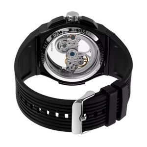 Reloj de Lujo para Hombre, Mecánico de Cuarzo, Esfera de Color, Diseño Hueco, Correa de Silicona, Resistente al Agua - Product Image 6